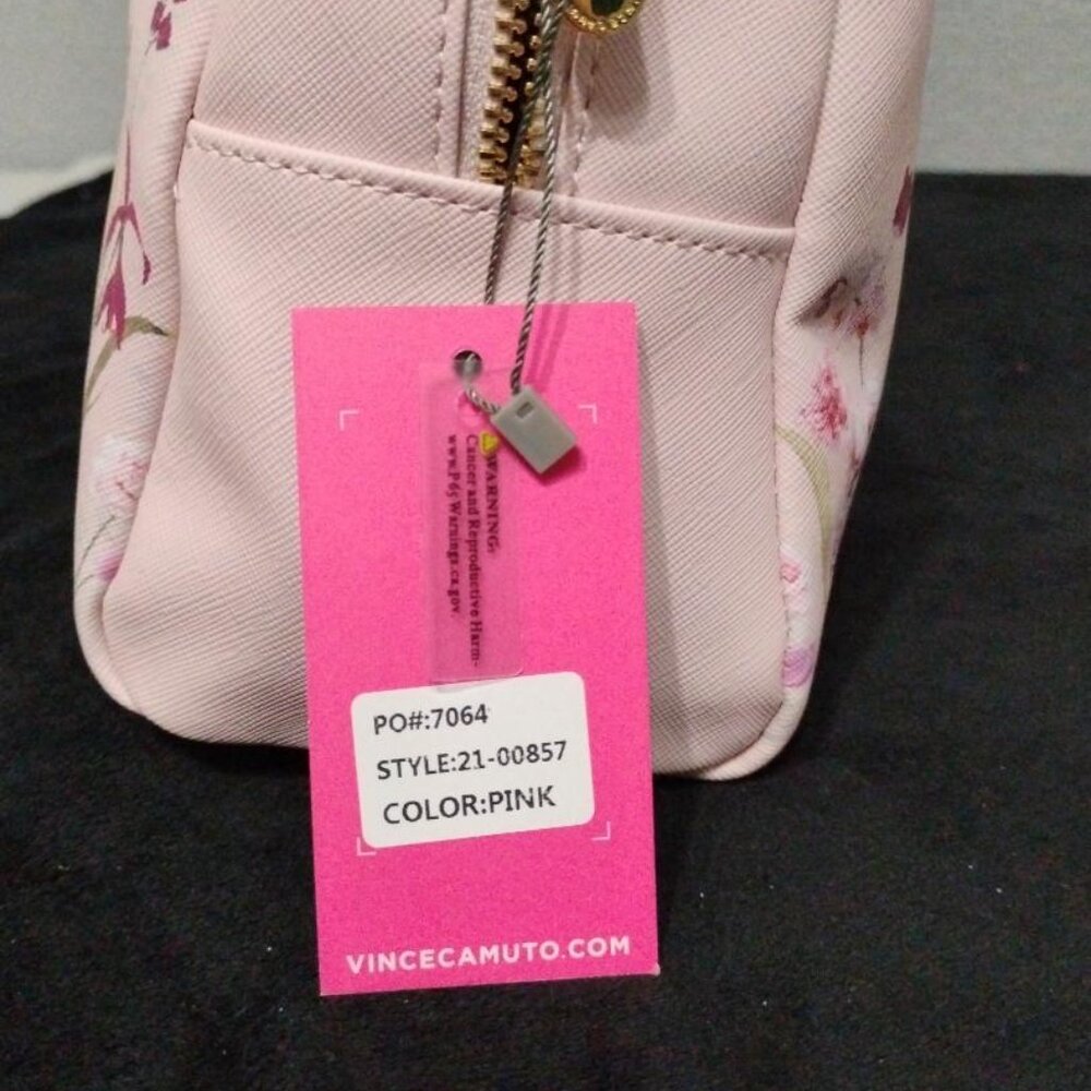 Vince Camuto Pink Floral Women's Cosmetic Pouch Bag NWT - Picture 5 of 9